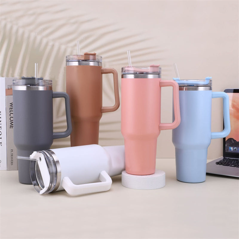 40oz Straw Coffee Insulation Tumbler