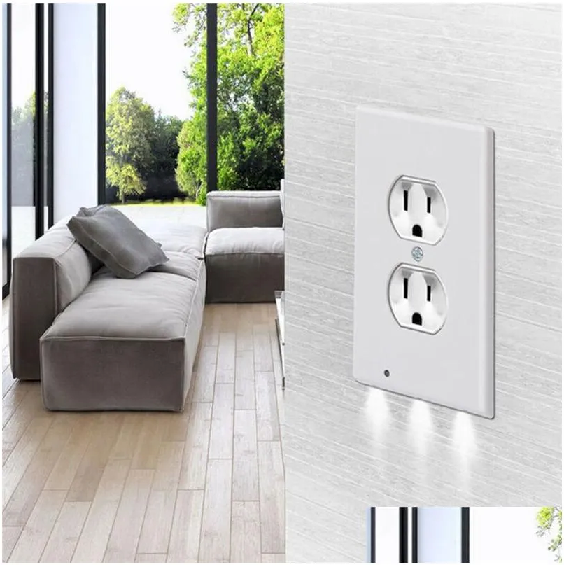 Duplex Outlet Wall Plate LED Night Light