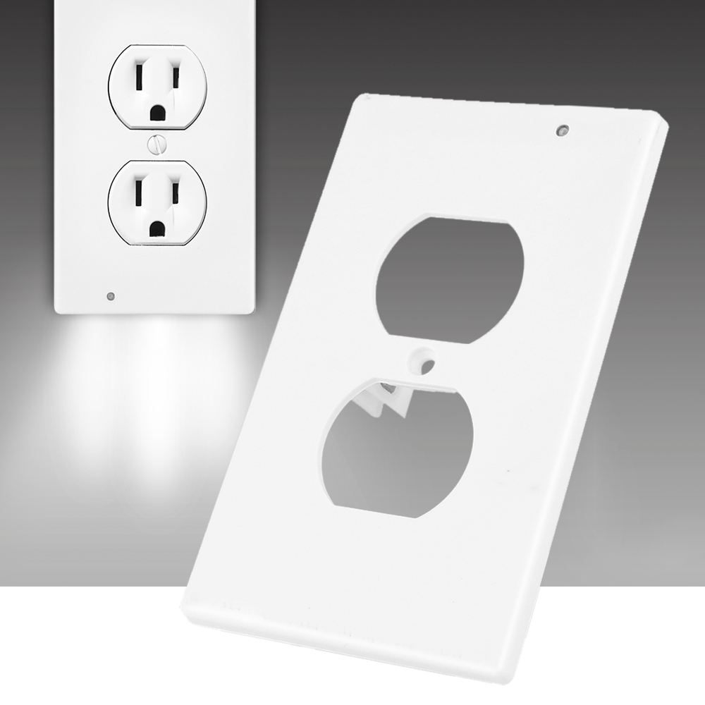 Duplex Outlet Wall Plate LED Night Light