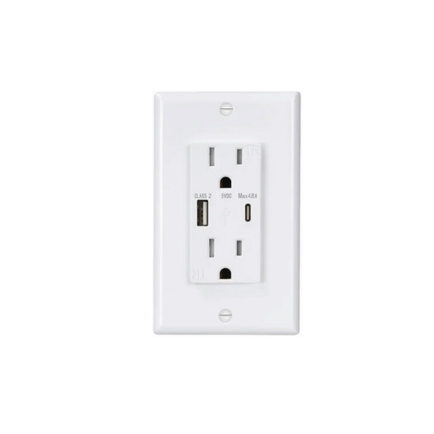 Lumeaun USB Fast Charging Charging Duplex Outlet 24w 4.8 AMP White