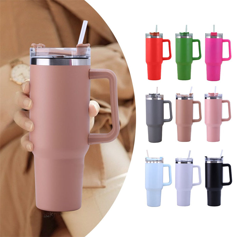 40oz Straw Coffee Insulation Tumbler