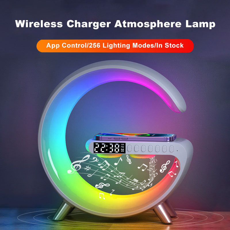 Intelligent G Shaped LED Bluetooth Speaker Wireless Charger Atmosphere Lamp