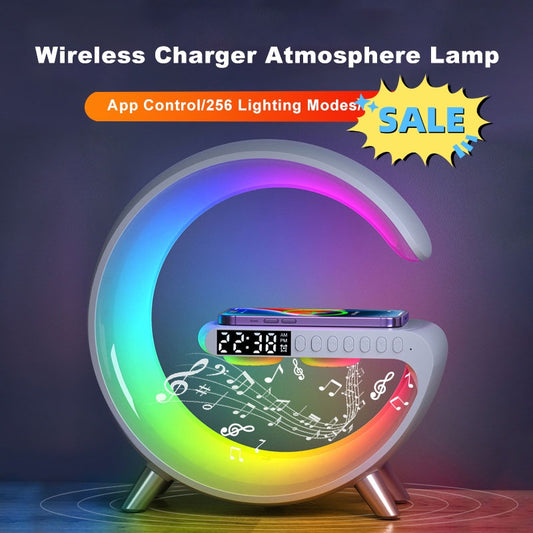 Intelligent G Shaped LED Bluetooth Speaker Wireless Charger Atmosphere Lamp